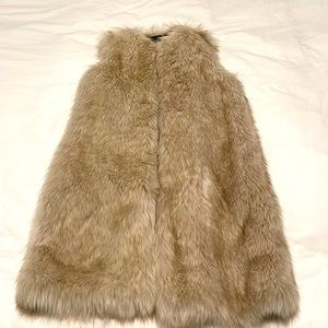 Zara faux fur long vest waistcoat S